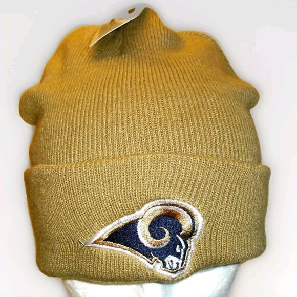Los Angeles Rams Gold Color Mens Adult Cuff Beanie Winter Hat Cap New Nfl - Picture 1 of 2